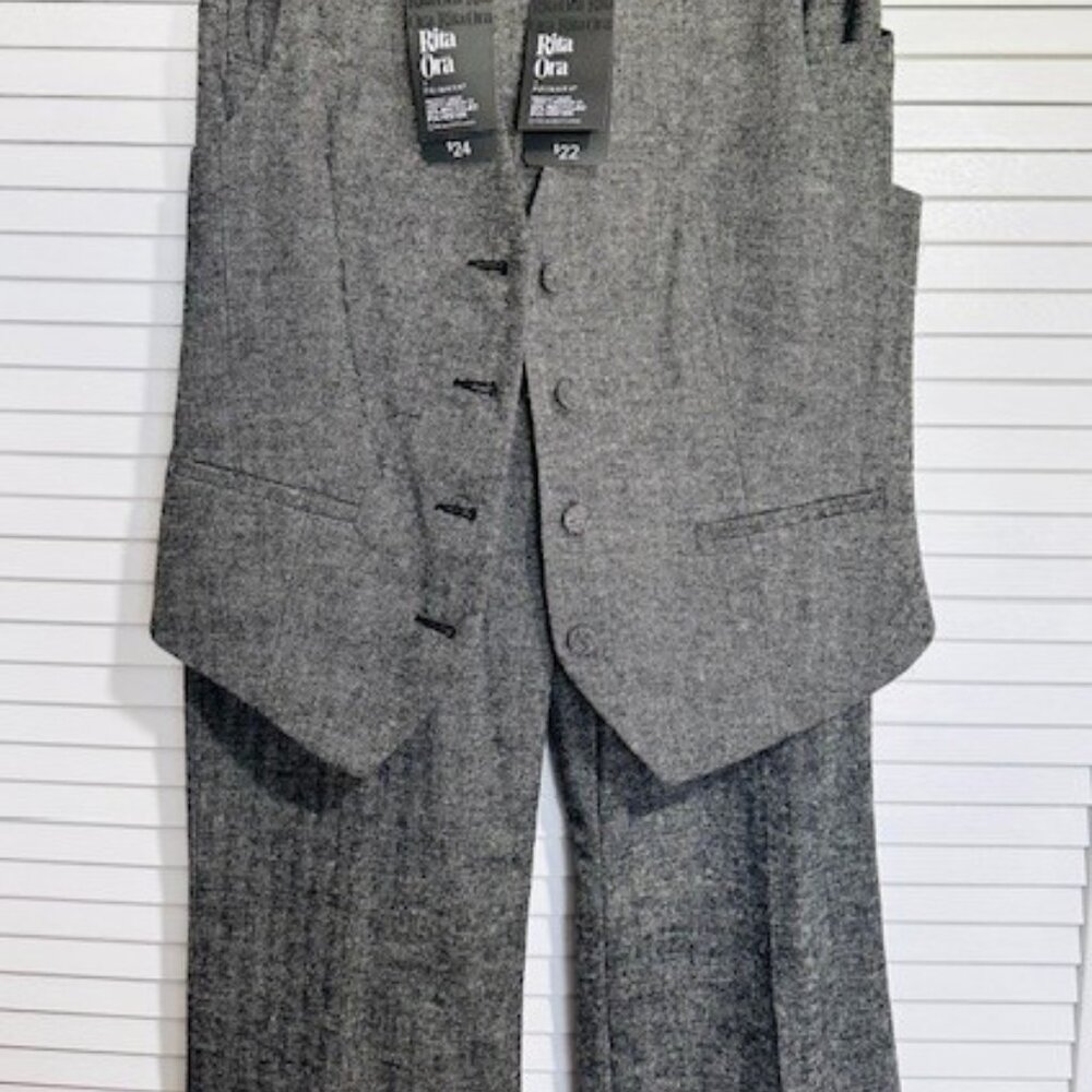 50% Recycled Polyester 2 Piece Grey Vest Suit